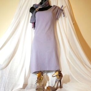 Sz S - Mauve one shouldered Organic Cotton t-shirt dress